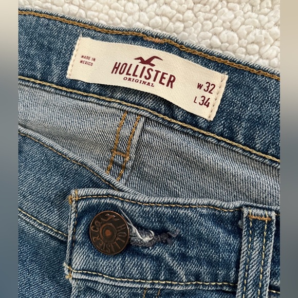 Hollister Men's Bootcut Jeans in Dark Blue - Picture 4 of 11